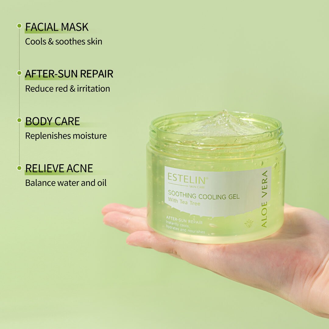 Estelin Aloe Vera Soothing Cooling Gel with Tea Tree Oil (300ml) - Image 7