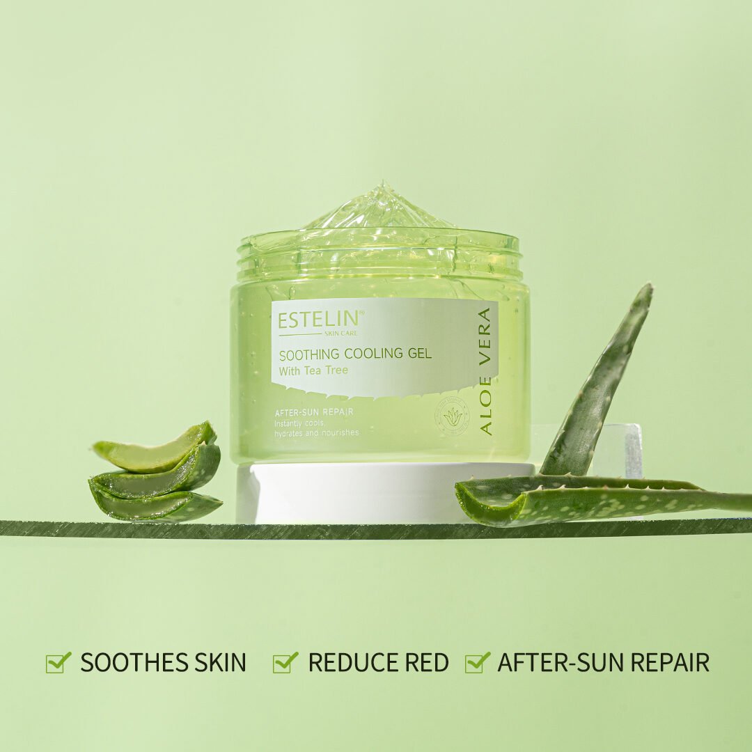 Estelin Aloe Vera Soothing Cooling Gel with Tea Tree Oil (300ml) - Image 6