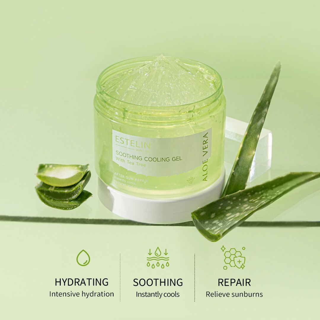 Estelin Aloe Vera Soothing Cooling Gel with Tea Tree Oil (300ml) - Image 5