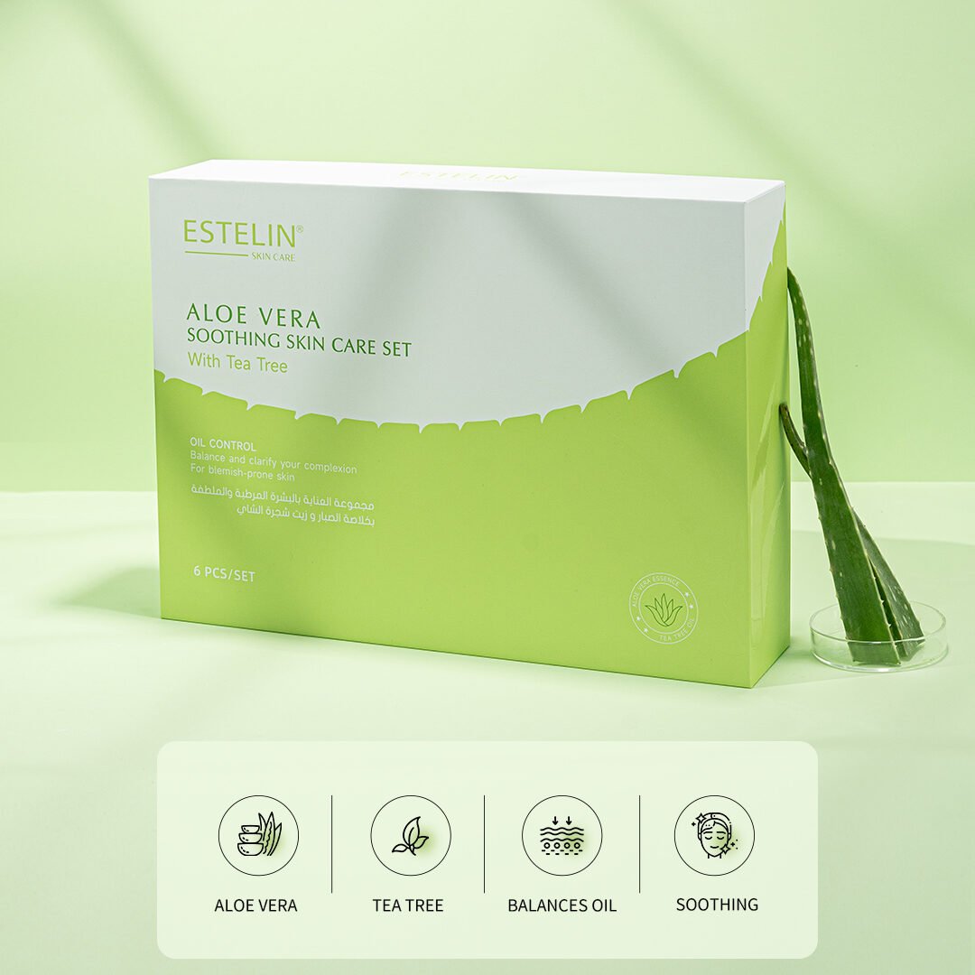 Estelin Aloe Vera Soothing Full Skincare Set (6pcs) with Tea Tree Oil - Image 5