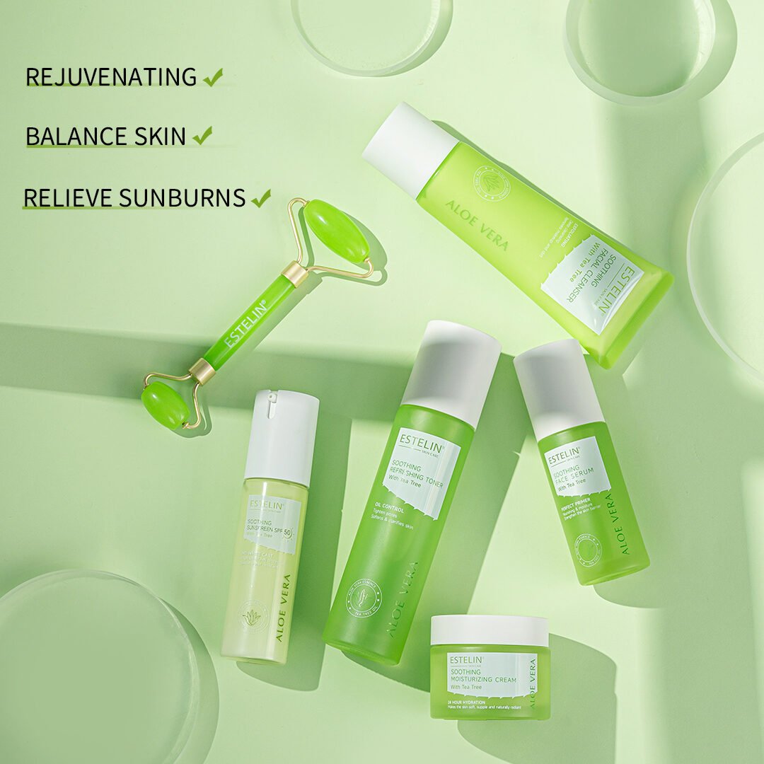 Estelin Aloe Vera Soothing Full Skincare Set (6pcs) with Tea Tree Oil - Image 6