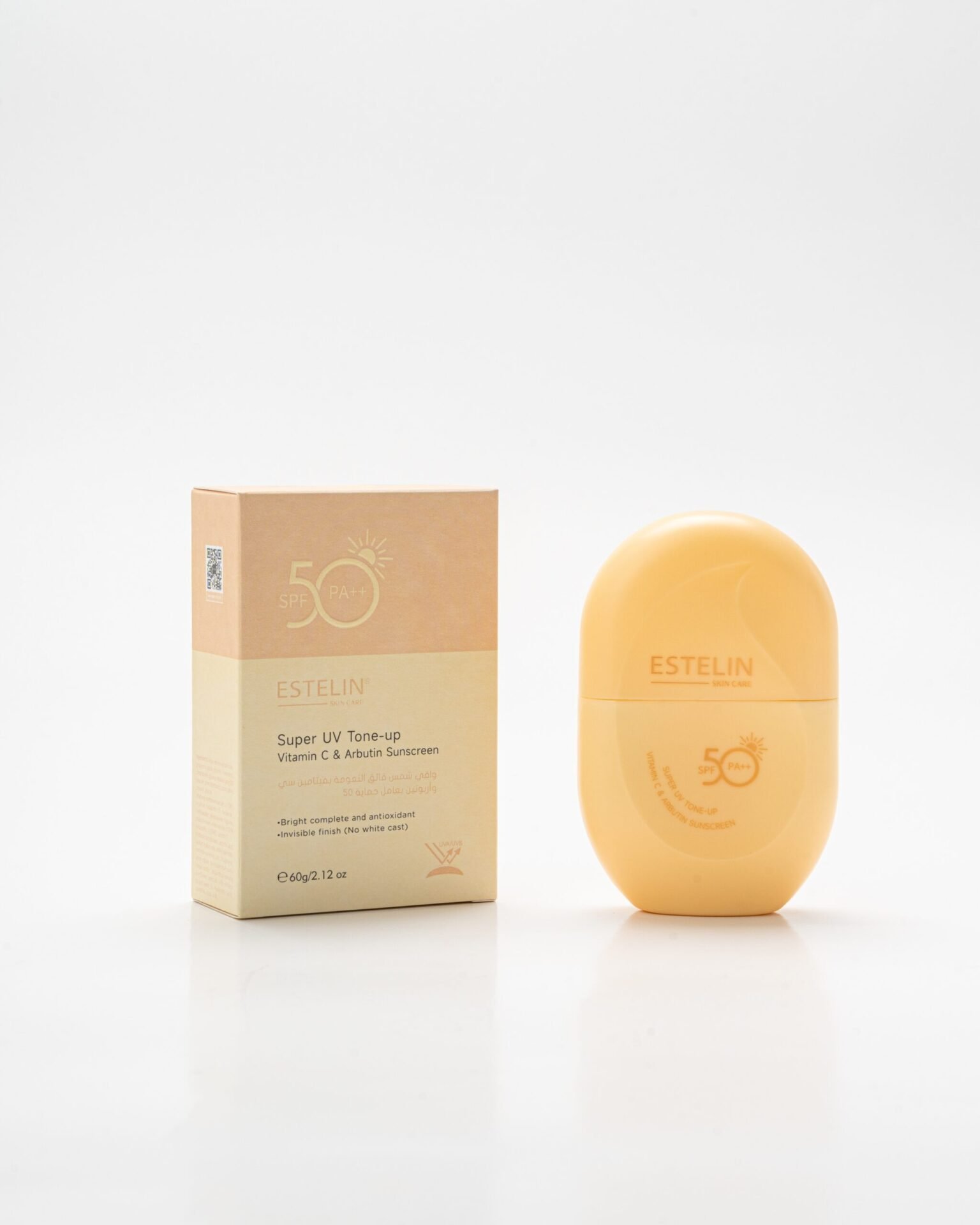 Estelin Super UV Tone-Up Vitamin C & Arbutin Sunscreen SPF50 (60g) - Image 2